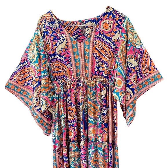 NWT Anthropologie Me 2 Magic Colorful Paisley Boho Maxi Dress M Festival Hippie - Picture 3 of 10